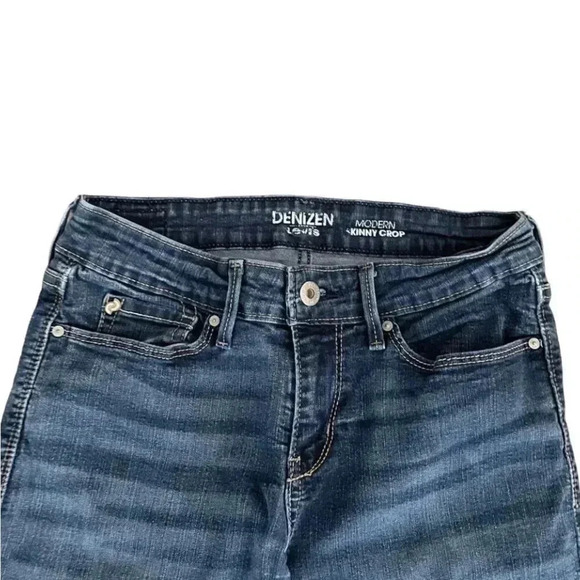 Levi’s Denizen Skinny Crop Denim Blue Button High Waist  Jeans Pants 4# 1190i - Picture 2 of 11